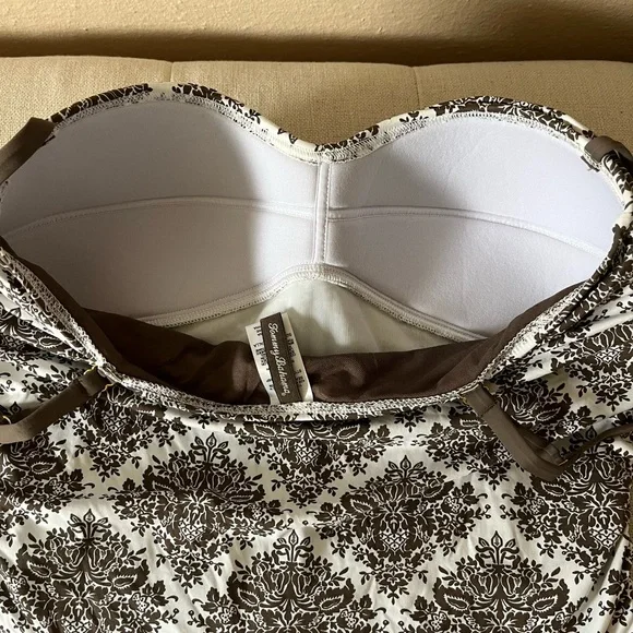 Tommy Bahama Brown and White swimsuit/cover up set. Size 16 NWOT - Picture 6 of 10